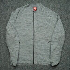 Nike Jacket Mens Large Gray Tech Knit Full Zip Pockets Sportswear *